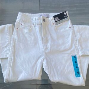 Primark White Skinny Pants Textured Design
